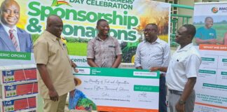 MoFA receives forty-five thousand Ghana Cedis (GHc45,000) worth of inputs from RMG to support Farmers’ Day Celebration